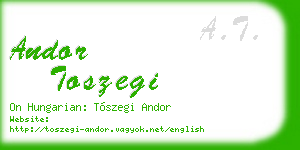 andor toszegi business card